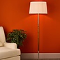 Detroit Floor Lamp - Satin Nickel Walnut Detail Base Only