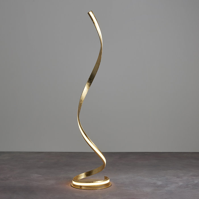 Arya - Spiral LED Floor Lamp - Gold Leaf
