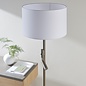 Issey - Modern Drum Dual Light Floor Lamp - Bronze & Vintage White Cylinder Shade