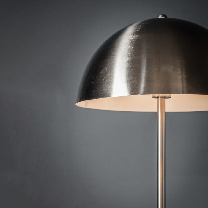 Mid Century Nickel Dome Floor Lamp