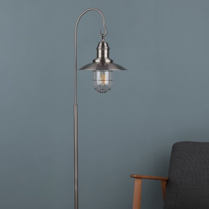 Fishermans Floor Lamp - Antique Chrome