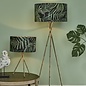 Bamboo Floor Lamp - Antique Brass