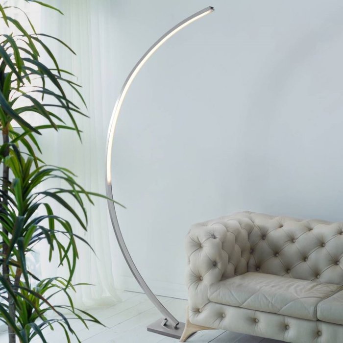 Curve - Ultra Modern LED Floor Lamp - Satin Silver