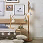 Retro Vintage Floor Lamp - Lightwood and Cream