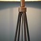 Cage Floor Lamp - Aged Copper & Grey Fabric