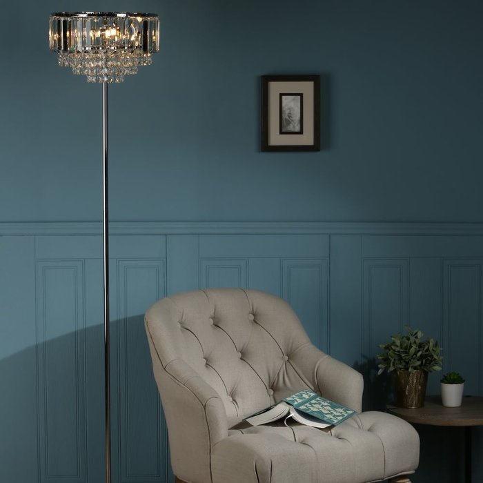 Vienna - Crystal Fountain Floor Lamp - Laura Ashley