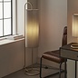 Rowantree - Oval Antique Brass Floor Lamp with Grey Shade