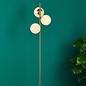 Bombazine 3 Light Floor Lamp - Natural Brass Opal Glass