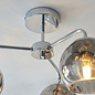 Dimple - Chrome & Smoked Glass 3 light Semi-Flush Ceiling Light