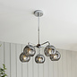 Dimple - Chrome & Smoked Glass 5 light Semi-Flush Ceiling Light