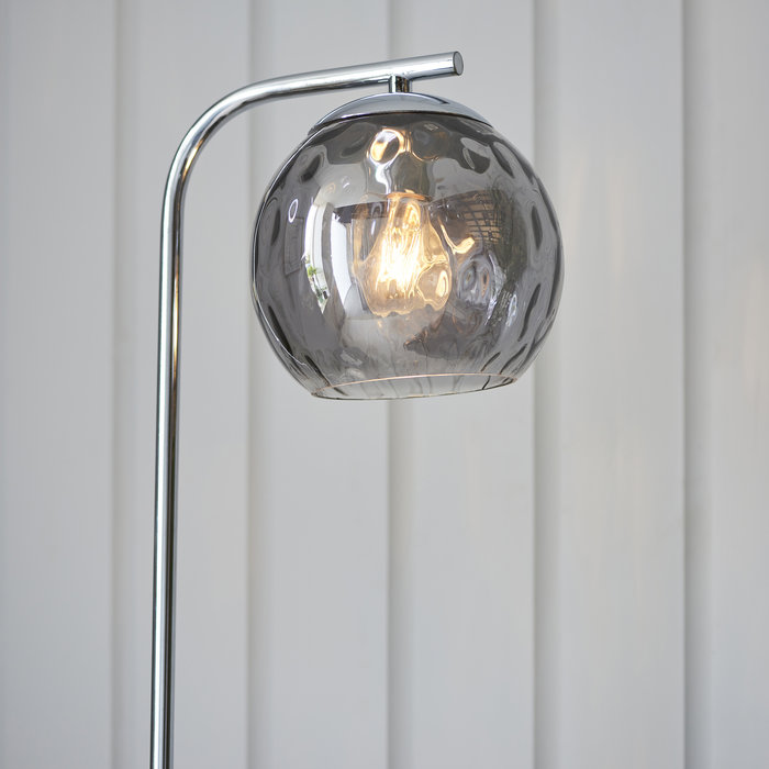 Dimple - Chrome & Smoked Glass Floor Lamp