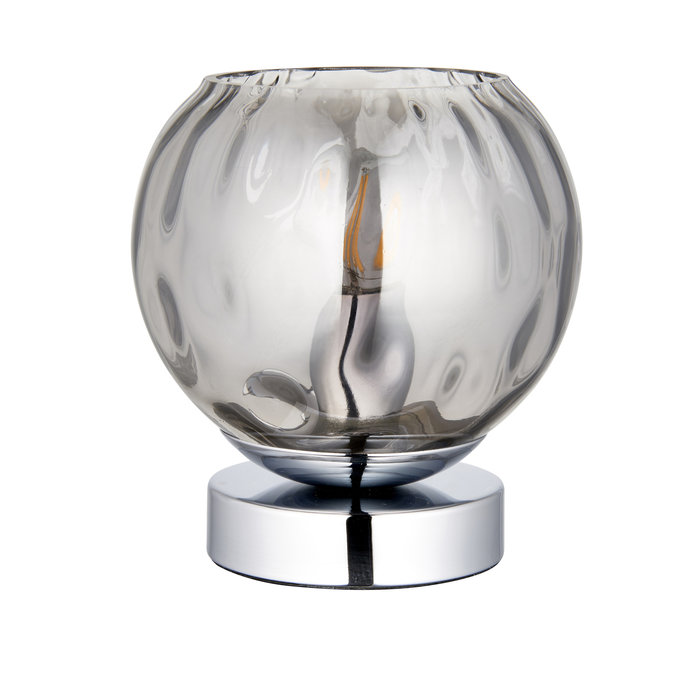 Dimple - Chrome & Smoked Glass Table Lamp