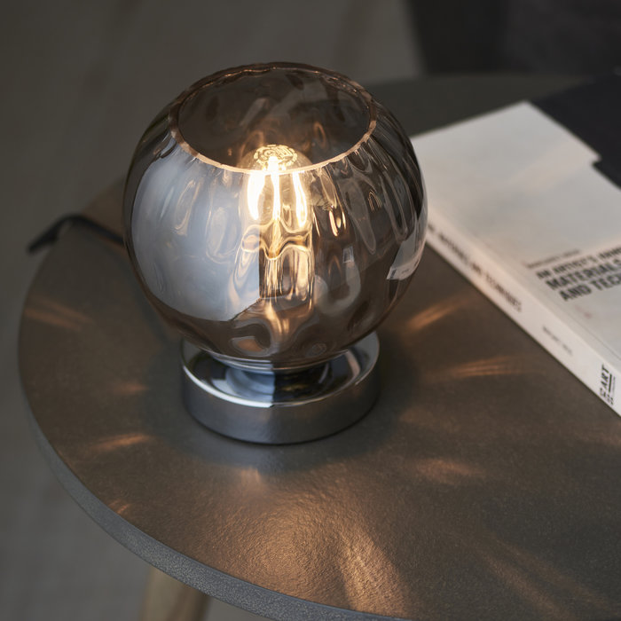 Dimple - Chrome & Smoked Glass Table Lamp