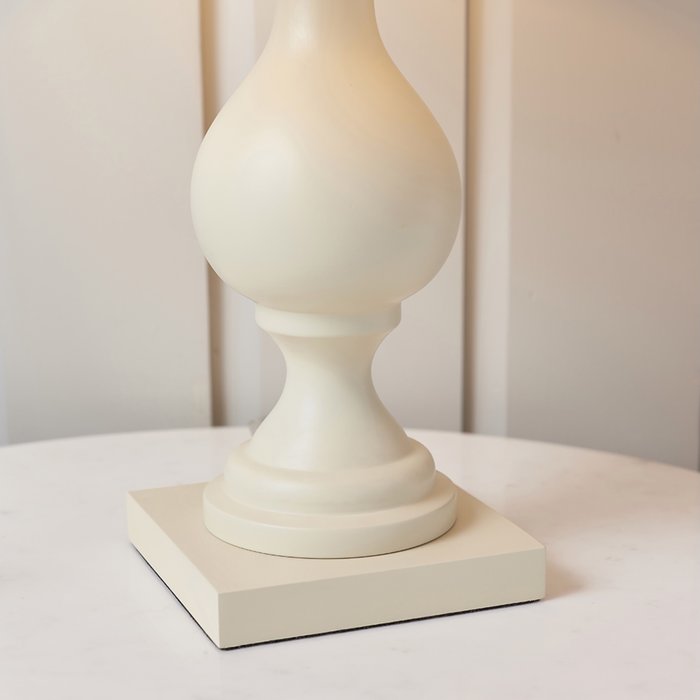 Marshall - Ivory Painted French Country Table Lamp with Ivory Linen Shade