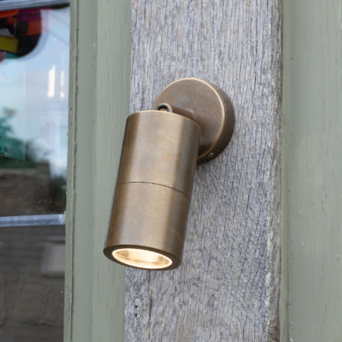 Ortex Single - Brass Outdoor Spotlight