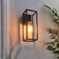 George – Black Open Cage Outdoor Wall Light