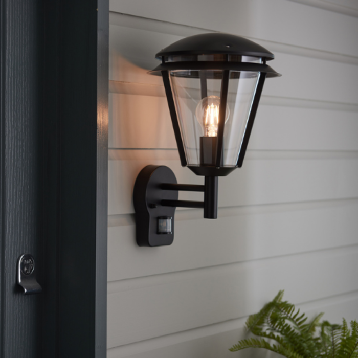 Freddie - Modern PIR Exterior Wall Light -  Matt Black