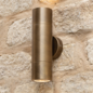 Ortex - Solid Aged Brass Up & Down Outdoor Wall Light