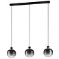 Ella - Black and Smoked Glass 3 Light Bar Pendant