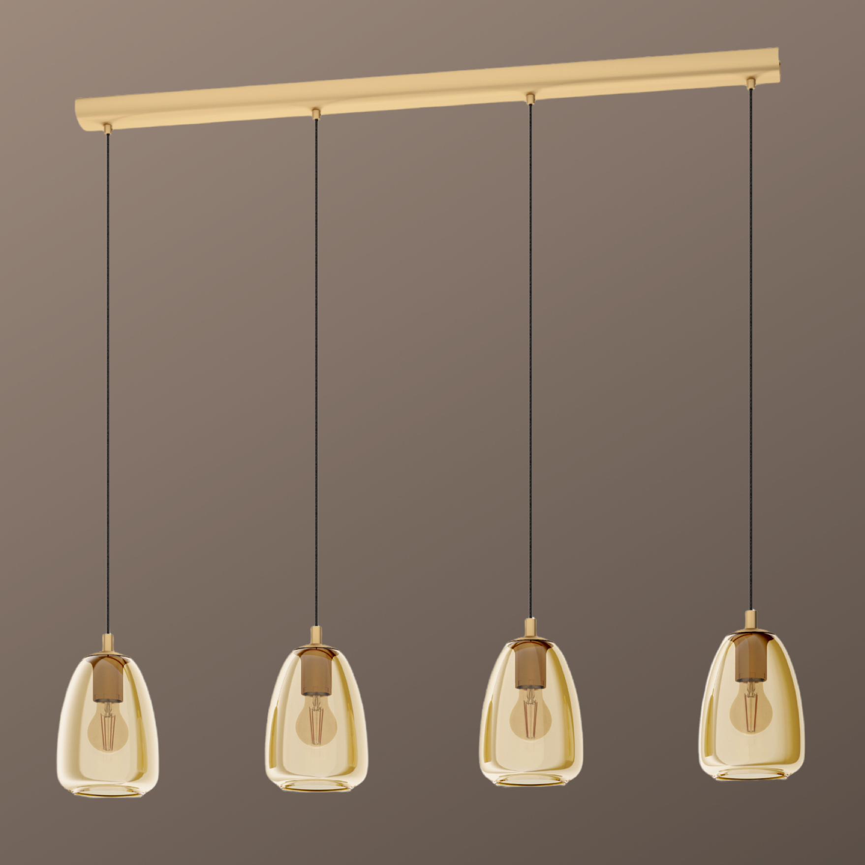 Libra - Industrial Brass 4 Light Bar Pendant - Lightbox