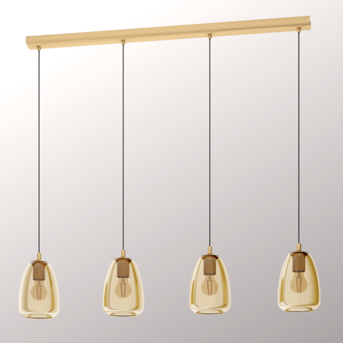 Libra - Industrial Brass 4 Light Bar Pendant