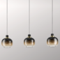 Ella - Black and Brown Glass 3 Light Bar Pendant