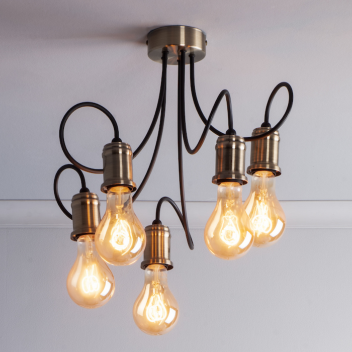 Oren - Floating Industrial Cable Semi Flush Ceiling Light