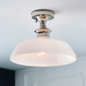 Barford - Nickel and Opal Semi Flush Ceiling Light