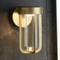 Ayton - Luxury Brushed Gold & Clear Glass LED Outdoor/Bathroom Wall Light