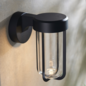 Ayton - Modern Black & Clear Glass LED Outdoor/Bathroom Wall Light