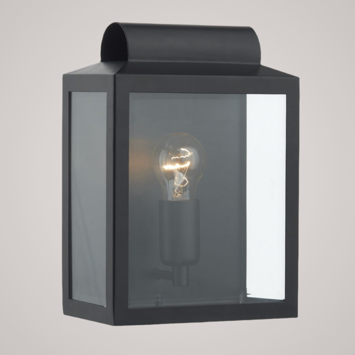 Notary - Modern Box Outdoor Wall Light - Black