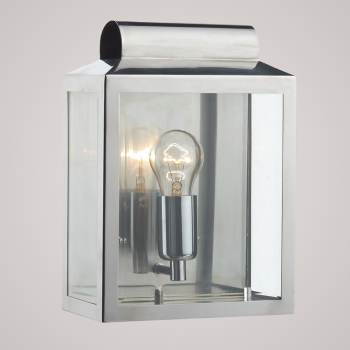 Notary - Modern Box Outdoor Wall Light - Polished Chrome