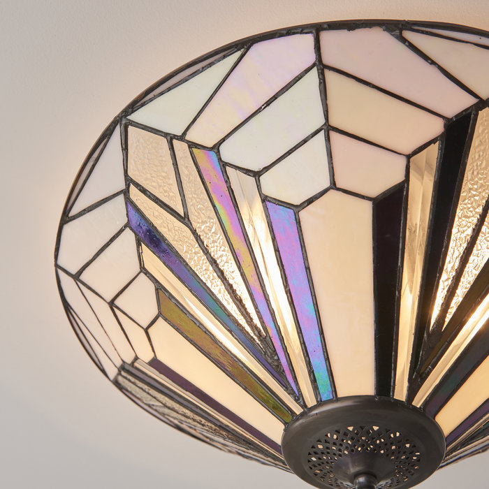 Astoria - Large Flush Tiffany Ceiling Light