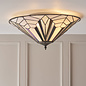 Astoria - Large Flush Tiffany Ceiling Light