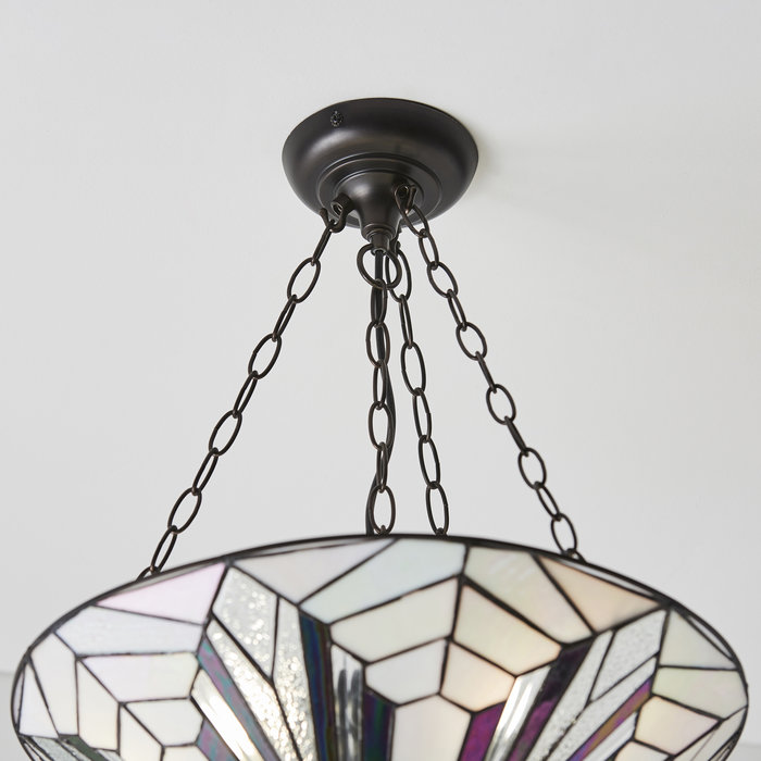 Astoria - 3 Light Inverted Tiffany Ceiling Light Pendant