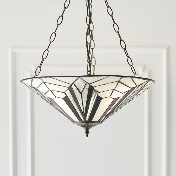 Astoria - 3 Light Inverted Tiffany Ceiling Light Pendant
