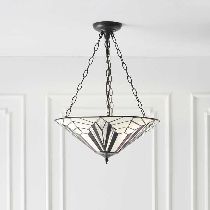 Astoria - 3 Light Inverted Tiffany Ceiling Light Pendant