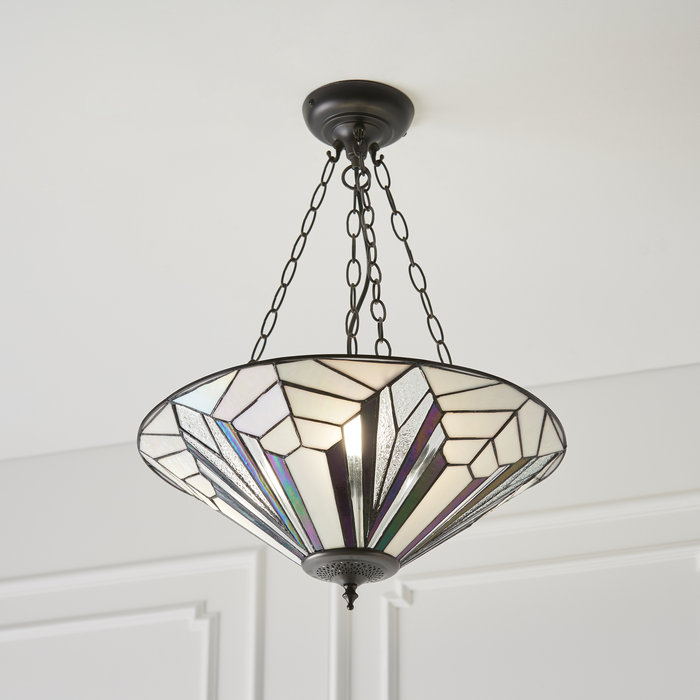 Astoria - 3 Light Inverted Tiffany Ceiling Light Pendant
