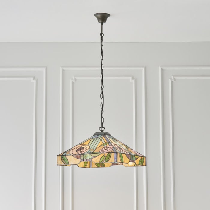 Willow - 3 Light Large Tiffany Ceiling Light Pendant