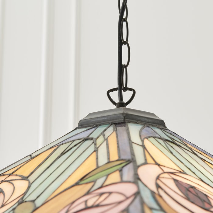Willow - 3 Light Large Tiffany Ceiling Light Pendant