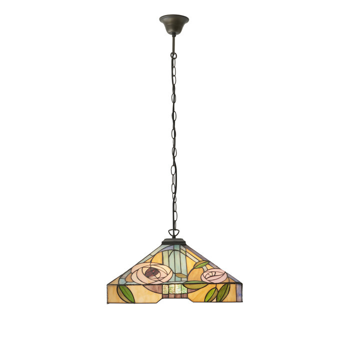 Willow - 3 Light Large Tiffany Ceiling Light Pendant