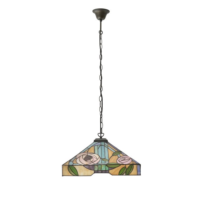 Willow - 3 Light Large Tiffany Ceiling Light Pendant