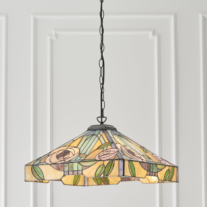 Willow - 3 Light Large Tiffany Ceiling Light Pendant