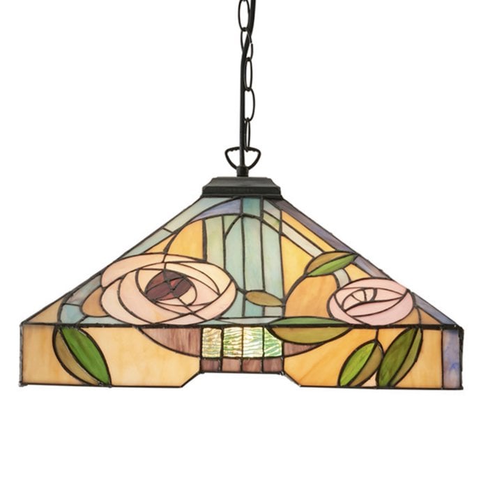 Willow - 3 Light Large Tiffany Ceiling Light Pendant