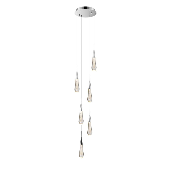 Abae - Statement Polished Chrome 6 Light Cluster Pendant