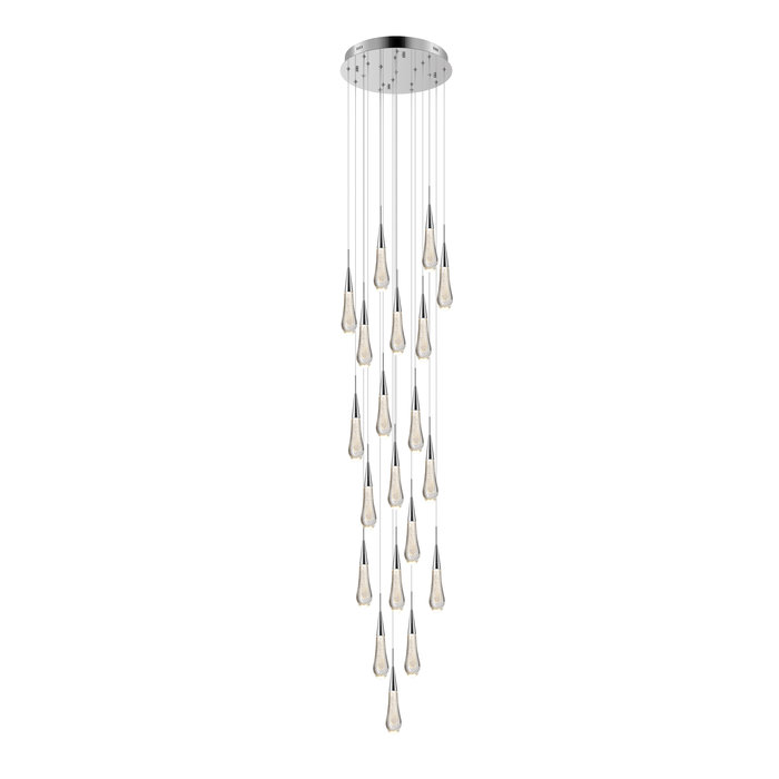 Abae - Deluxe 20 Light Polished Chrome Cluster Pendant