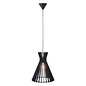 Gróa - Slatted Wood Black Scandi Pendant