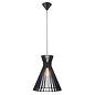 Gróa - Slatted Wood Black Scandi Pendant