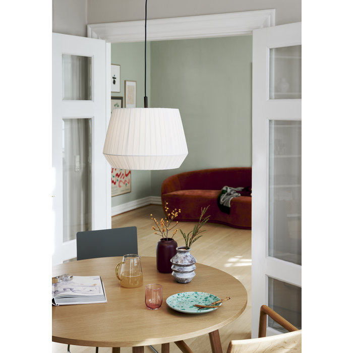 Maxim - Small Handtied White Cotton Shade Scandi Pendant