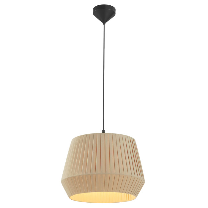 Maxim - Small Handtied Beige Cotton Shade Scandi Pendant